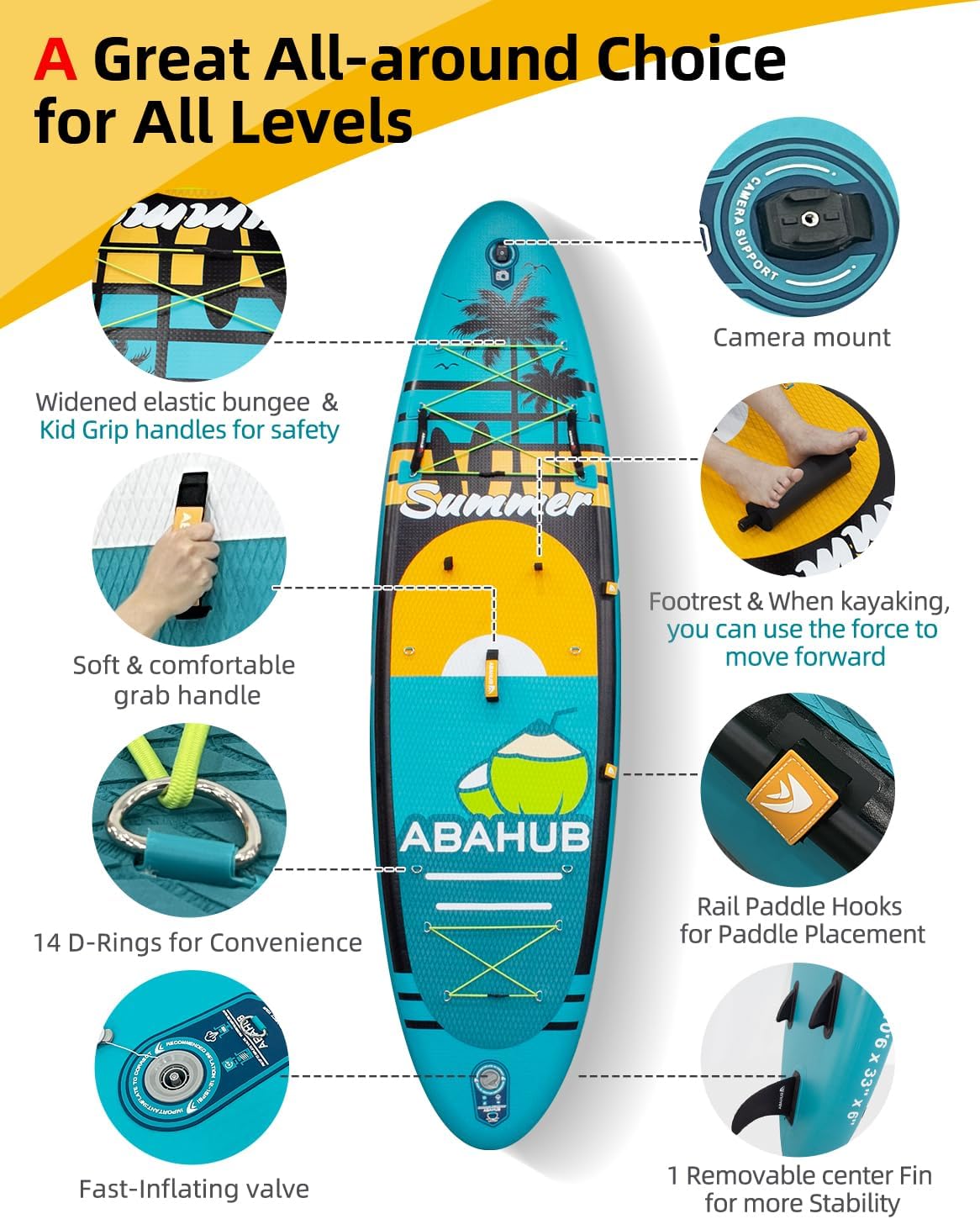 幅広10.6フィート×31/34インチのインフレータブルスタ - Fishing Kayak Inflatable のレビューと価格